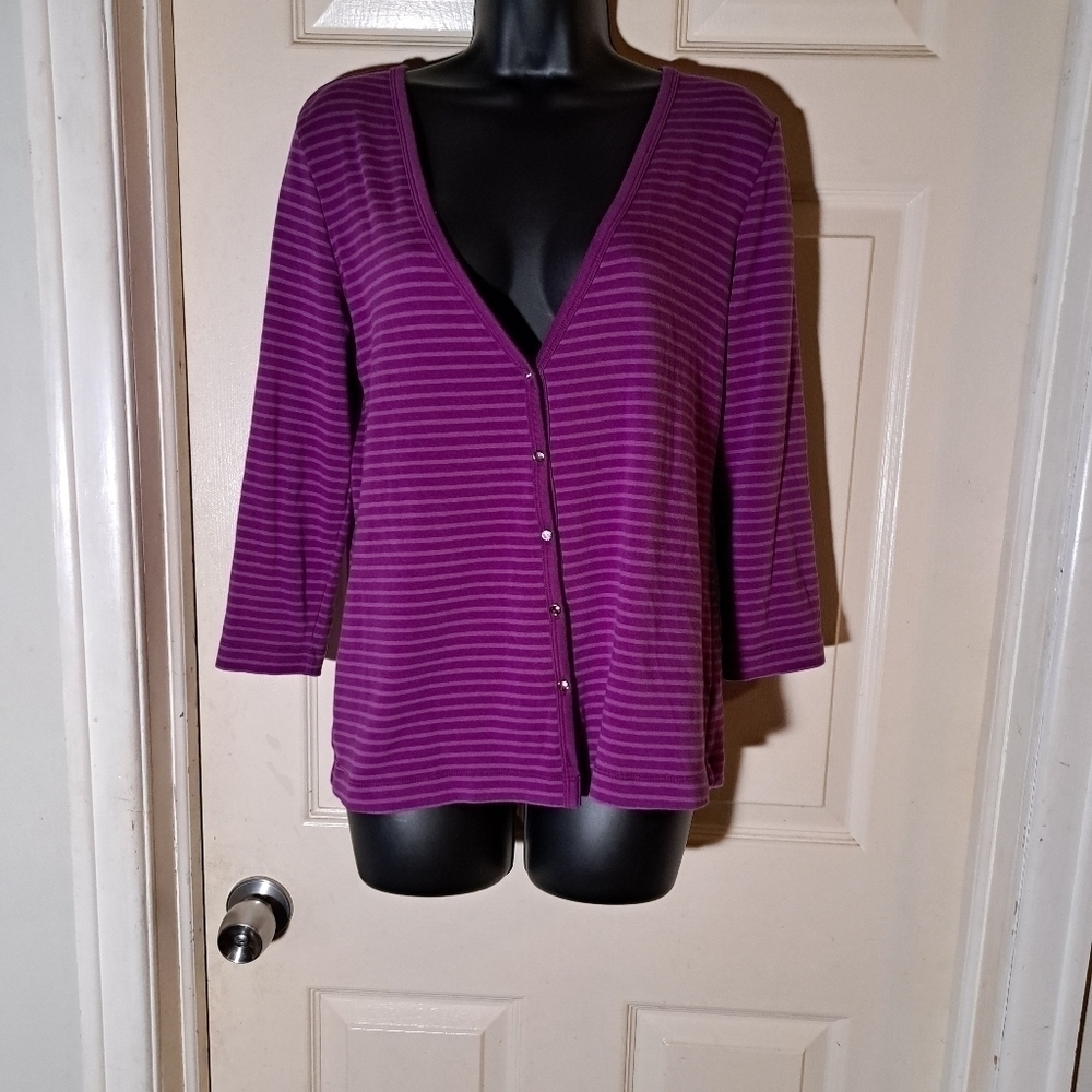 Chicos size 1X striped blouse